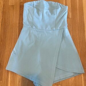By the way light blue strapless romper